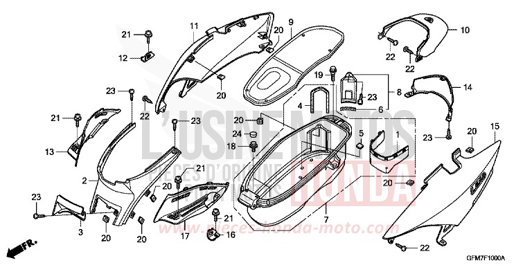 LUGGAGE BOX/BODY COVER for NHX 110 BLACK (NH1) from 2008